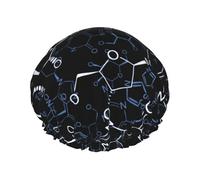 Elastic Band Waterproof Shower Cap, Double Layers Reusable Shower Cap for Women, Chemical Chemistry Symbols