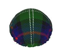 Elastic Band Waterproof Shower Cap, Double Layers Reusable Shower Cap for Women, Clan Sutherland Scottish Tartan Plaid