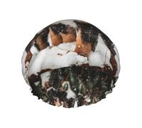 Elastic Band Waterproof Shower Cap, Double Layers Reusable Shower Cap for Women, Funny Bernese Mountain Dog