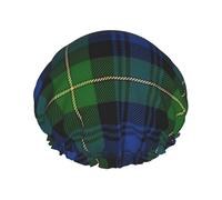 Elastic Band Waterproof Shower Cap, Double Layers Reusable Shower Cap for Women, Gordon Highlanders Tartan Modern Colors