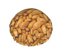 Elastic Band Waterproof Shower Cap, Double Layers Reusable Shower Cap for Women, Have A Potato Painting Effect