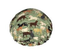 Elastic Band Waterproof Shower Cap, Double Layers Reusable Shower Cap for Women, More Labradors Are Fetching