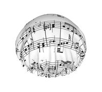Elastic Band Waterproof Shower Cap, Double Layers Reusable Shower Cap for Women, Musical Notes On The Clef
