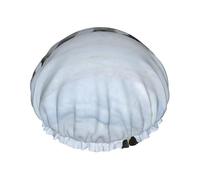 Elastic Band Waterproof Shower Cap, Double Layers Reusable Shower Cap for Women, Penguin Family