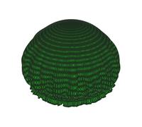 Elastic Band Waterproof Shower Cap, Double Layers Reusable Shower Cap for Women, Programmer Binary Circular Code