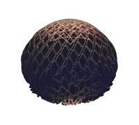 Elastic Band Waterproof Shower Cap, Double Layers Reusable Shower Cap for Women, Sacred Geometry