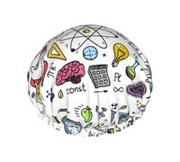 Elastic Band Waterproof Shower Cap, Double Layers Reusable Shower Cap for Women, Science
