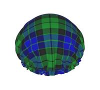 Elastic Band Waterproof Shower Cap, Double Layers Reusable Shower Cap for Women, Scottish Clan MacKay Tartan