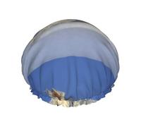 Elastic Band Waterproof Shower Cap, Double Layers Reusable Shower Cap for Women, Westie Winter West Highland White Terrier Dogs