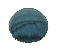 Elastic Band Waterproof Shower Cap, Double Layers Reusable Shower Cap for Women, Within The Tides Crashing Waves Teal