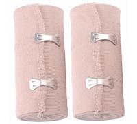 Elastic Bandages 2pk Clips, Compression Bandage, Beige, 4x15ft