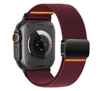 Elastic Bands for Apple Watch Ultra/2 Strap 49mm 46mm 45mm 44mm 42mm 41mm 40mm 38mm Men/Women, Nylon Sports Magnetic Adjustable Replacement Band Strap for iWatch Series 10 9 8 7 6 5 4 3 SE/2, 06-Red