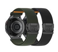 Elastic Bands for Samsung Galaxy Watch 7 6 5 4 FE Band 40mm 44mm/Watch 6 4 Classic Bands 47mm 43mm 42mm 46mm/5 Pro 45mm/Active 2 Men Women,20mm Parachute Buckle Stretchy Fabric Nylon Sport Strap