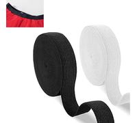 Elastic Bands for Sewing - 2 Rolls (Black & White, 1" Wide, 14m Long) Perfect for DIY, Crafting & Clothing