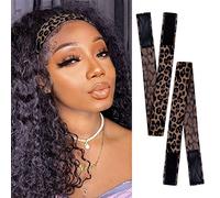 Elastic Bands for Wig Edges 2PCS Edge Laying Band Adjustable Edge Wrap to Lay Edges Lace Melting Band Leopard Print Pattern Wig Band for Edges Comfortable Elastic Band for Lace Frontal Melt