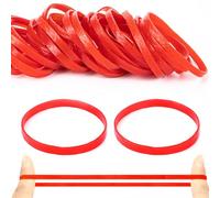 Elastic Bands Heavy Duty 100Pcs Thick rubber bands100x5mm Natural Strong Money Elastic Bands Wide Rubber Band Stationary Stretchable Bands for Home School Office Workshop Accessories,Red