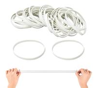 Elastic Bands Heavy Duty 100Pcs Thick rubber bands100x5mm Natural Strong Money Elastic Bands Wide Rubber Band Stationary Stretchable Bands for Home School Office Workshop Accessories,White