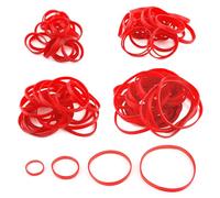 Elastic Bands Heavy Duty 80Pcs Thick rubber bands Natural Strong Money Elastic Bands Wide Rubber Band Stationary Stretchable Bands for Home School Office Workshop Accessories,Red（25/38/50/60 * 5mm）