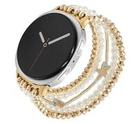 Elastic Beaded Bracelet Compatible with Samsung Galaxy Watch 8 40mm/44mm,Galaxy Watch 8 Classic 46mm,Stretch Pearl Beads Band Women (Starfish/Gold, M 5.8-6.3 inch)