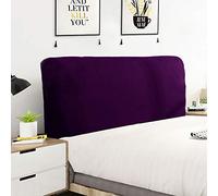 Elastic Bed Head Cover Full Enclosed Headboards Slipcover Soft Delicate Stretch Fabric Dust-proof Headboard Cover For Twin Full Queen King Bed Backrest Protective Cover, Purple - Length: 150-170cm