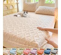 Elastic Bed Sheets,Milk Velvet Checkered Bedding Mattress Cover,Milk Velvet Mattress Covers, The Fabric Smooth Comfortable Machine Washed