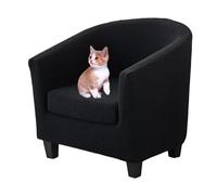 Elastic Black Dining Chair Covers 2-Piece Set, Washable & Stretchable Bucket-Sd Protectors for Living Room, Perfect for Fur Chairs, Durable & Stylish Home Décor.