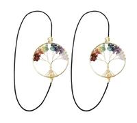 Elastic Bookmark - Book Separator for Reading with Crystals - 2-Pieces Vintage Tree Design Page Holder for Planner Purse Bookworms Notebook Review Log Date Goals