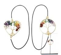 Elastic Bookmark - Vintage Tree Design 2 Piece Crystal Embellished Page Holder | Fantastic Bookmarks for Planners, Notebooks, Journals, Logs, Dates, Objects