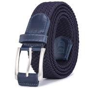 Elastic Braided Belt, Stretch Woven Belt for Golf Pants 1 3/8" (34mm Aprox) | Mens Casual Braided Belts in a Gift Box AB23 (Blue, L: 36-40”Waist-Strap 125cms /49”)