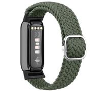 Elastic Braided Straps Compatible with Fitbit Luxe Straps Women Men Kids, Adjustable Stretchy Wristbands Replacement Band for Fitbit Luxe (Dark Olive Green)