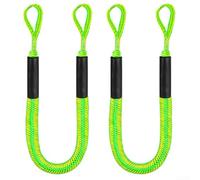 Elastic Bungee Mooring Rope 4FT Shock Absorbing(green yellow 2pcs)