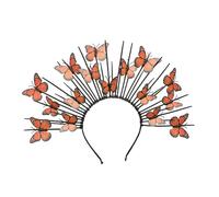 Elastic Butterfly Hair Clip for Children Fits Various Head Sizes Realistic Look in Blue White Stage Hair Band