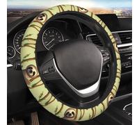 Elastic Car Steering Wheel Cover, Universal 15 Inch Stretch Auto Steering Wheel Cover, Microfiber Cute Cartoon Sloths Steering Wheel Protective Cover Car Interior Accessory