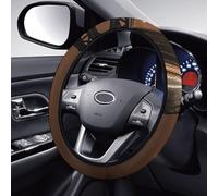 Elastic Car Steering Wheel Cover, Universal 15 Inch Stretch Auto Steering Wheel Cover, Microfiber New York Manhattan Bridge Night Steering Wheel Protective Cover Car Accessory