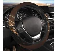 Elastic Car Steering Wheel Cover, Universal 15 Inch Stretch Auto Steering Wheel Cover, Microfiber New York Manhattan Bridge Night Steering Wheel Protective Cover Car Interior Accessory