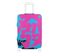 Elastic carry on luggage cover protector Dustproof suitcase cover travel accessory Fit 18-32 Inch Luggage, Chinese culture makes Fortunes blue, L 26-28 in
