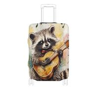 Elastic carry on luggage cover protector Scratch-Resistant Fit cover for suitcase suitcase protector Fit 18-32 Inch Luggage, vintage rural raccoon, S 18-20 in