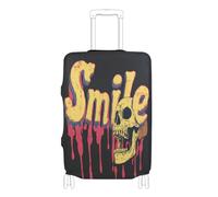 Elastic carry on luggage cover protector Scratch-Resistant Fit cover for suitcase travel accessories Fit 18-32 Inch Luggage, drip style death skull, L 26-28 in