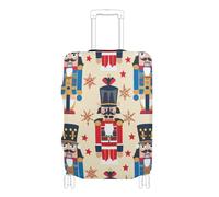 Elastic carry on luggage cover protector Scratchproof cover for suitcase travel accessory Fit 18-32 Inch Luggage, nutcracker toy soldier, M 22-24 in