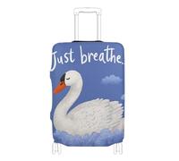 Elastic carry on luggage cover Scratch-Resistant Fit suitcases cover luggage protection Fit 18-32 Inch Luggage, swan just breathe, XL 29-32 in