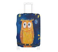 Elastic carry on luggage protector cover Scratch-Resistant Fit cover for suitcase luggage protector Fit 18-32 Inch Luggage, Owl Sitting on the Branch at Night, XL 29-32 in