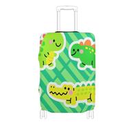 Elastic carry on luggage protector cover Washable covers for suitcases suitcase protector Fit 18-32 Inch Luggage, green Crocodiles dino, XL 29-32 in