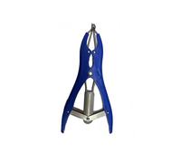 Elastic Castration Pliers Stainless Steel Cattle Pig Sheep Castration Pliers Belt 100 Rubber Rings 21.5cm Blue