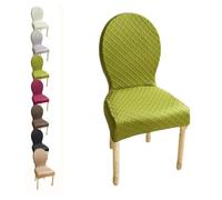 Elastic Chair Covers with Round Back - 4/6 Pack Universal Fit for Kitchen/Dining Room - Small/Medium/Large Oval Back Seat Protector - F1pcs, 1 Large