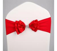 Elastic Chair Sashes for Wedding 100pcs Black Chair Covers with Bow Knots No Ties Needed Perfect for Party Banquet Hotel Reception Decor