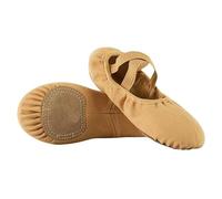 Elastic Cloth Latin Dance Training Adult Women Girl Suede Shoe Soft Sole Ballet Children Shoes(Camel,39)