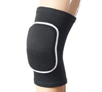 Elastic Compression Knee Pads Pair with Thick Sponge Padding Providing Comfort and Support for Sports and Outdoor Activities (M black and white)