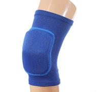 Elastic Compression Knee Pads Pair with Thick Sponge Padding Providing Comfort and Support for Sports and Outdoor Activities (L blue)