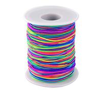 Elastic Cord,Bracelet Elastic Thread 100m 1mm Rainbow Color Fabric Crafting String for Bracelets DIY Craft Necklaces