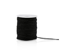 Elastic Cord, GLADFRESIT 1mm Round Beading Cord Thread Bracelet String Rope for Jewellery Making, DIY Crafts 100m (Black)
